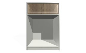 Bazinė spintelė (stalčiai viršuje). 