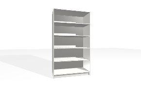 Spinta su viena dalimi. Korpusas yra su nuleistais šonais. Viduje yra reguliuojamos lentynos.