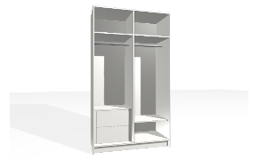 Spinta su vertikalia pertvara. Korpusas yra su nuleistais šonais. Kairiojoje pusėje apatinė dalis su stalčių bloku (vidiniai stalčiai su guoliniais bėgeliais) ir viršuje įrengta fiksuota lent...