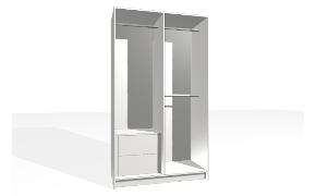 Spinta su vertikalia pertvara. Korpusas yra su nuleistais šonais. Kairiojoje pusėje stalčių blokas (vidiniai stalčiai su guoliniais bėgeliais) ir viengubu pakabinimo karnizu viršuje. Stalčių...