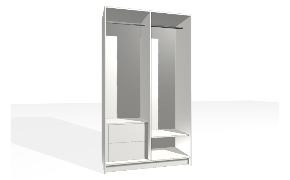 Spinta su vertikalia pertvara. Korpusas yra su nuleistais šonais. Kairiojoje pusėje stalčių blokas (vidiniai stalčiai su guoliniais bėgeliais) ir viengubu pakabinimo karnizu viršuje. Stalčių...