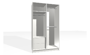 Spinta su vertikalia pertvara. Korpusas yra su nuleistais šonais. Kairiojoje pusėje apatinė dalis su stalčių bloku (vidiniai stalčiai su guoliniais bėgeliais) ir viršuje įrengta fiksuota lent...