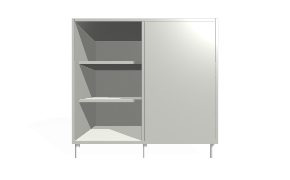 Kitchen Base Right Corner Cabinet With Adjustable Shelves. 