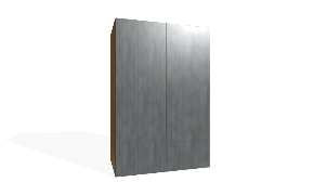 Virtuvės sieninė spintelė su reguliuojamomis lentynomis. 