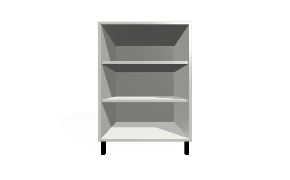 Virtuvės pastatoma spintelė su reguliuojamomis lentynomis. 