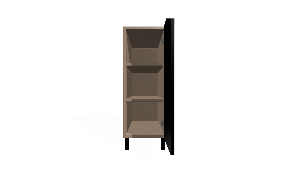 Virtuvės pastatoma spintelė su reguliuojamomis lentynomis. 