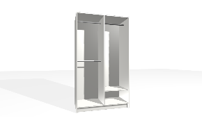 Spinta su vertikalia pertvara. Korpusas yra su nuleistais šonais. Kairiojoje pusėje dvigubas pakabinimo bėgelis (reguliuojamas apatinis bėgelis). Dešiniojoje pusėje viengubas pakabinimo karni...